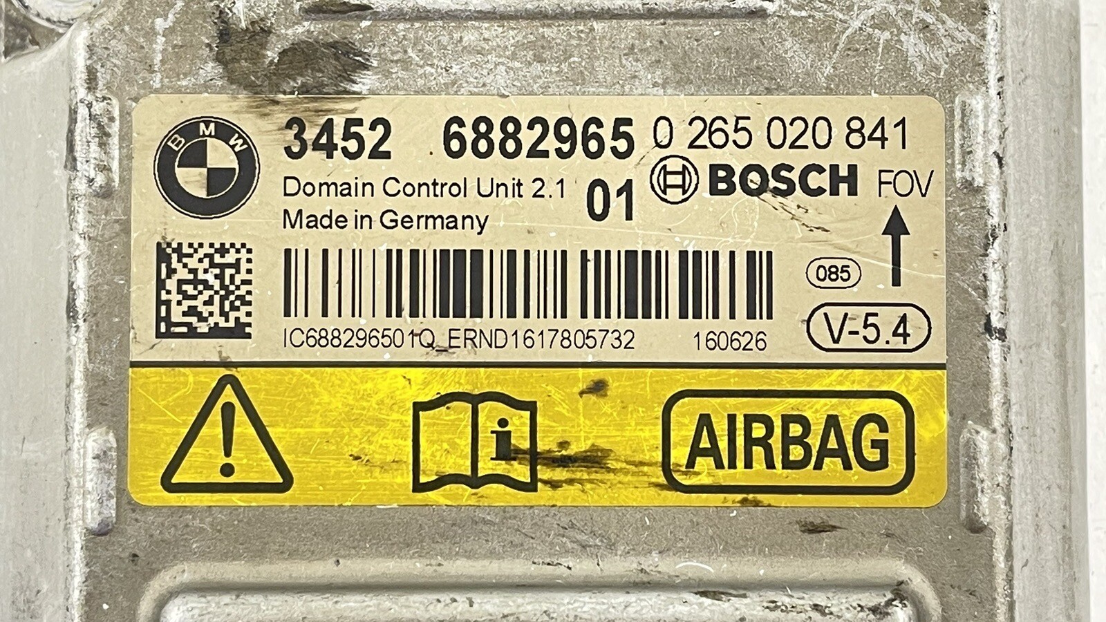 16-19 BMW M6 AIRBAG AIR BAG RESTRAINT CONTROL MODULE SRS 6882965 
