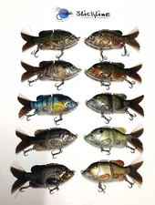 SLICKLINE 120 Jointed Sinking Sunfish Glide Bait Fishing Lure Bass Pike 11 Color