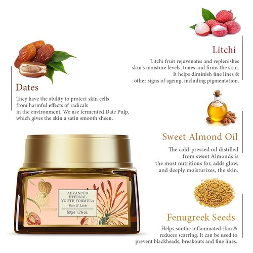 Forest Essentials Advanced Eternal Date & Litchi (Anti-Aging Night Cream) 15 gm - Picture 3 of 3