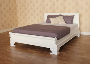 Quality Mahogany White Sleigh Design Low Foot Board 4 6 Double