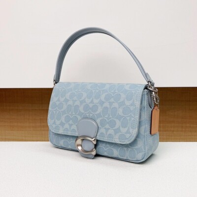 バッグ COACH ShoulderBag Signature light blue COACH Soft Tabby Shoulder Bag in Signature Denim Light blue