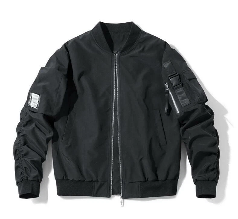New Men thin jacket bomber jackets youth trend collar thin coat slim outwear top