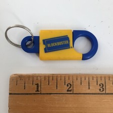 Vintage 1990's Blockbuster Video Ticket Stub Logo Keychain - VHS Collectible