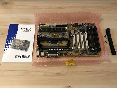 Biostar M6TLC ATX Retro PC Mainboard Socket Slot 1 OVP und Anleitung