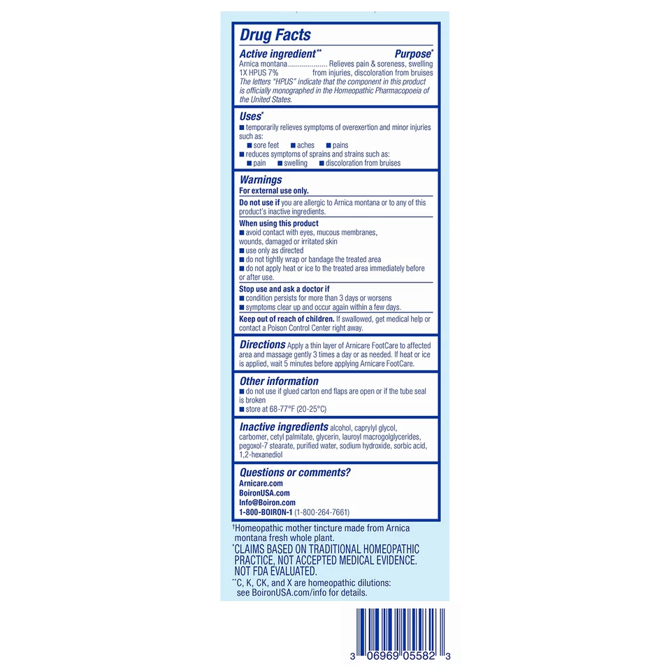 Gel para alívio da dor arnica 4,2 onças tratamento homeopático rigidez muscular hematomas - Imagem 2 de 4