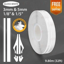 GLOSS WHITE 9/16" 15mm Double Lines STRIPE Streamline TAPE Decal Vinyl Sticker