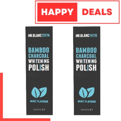 Mr Blanc Teeth Bamboo Charcoal Whitening Polish MINT | Natural - 2x 100ml