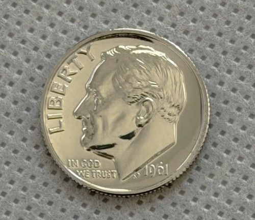 1961 Roosevelt Dime Proof 90% Silver Gem Brilliant US Coin #2
