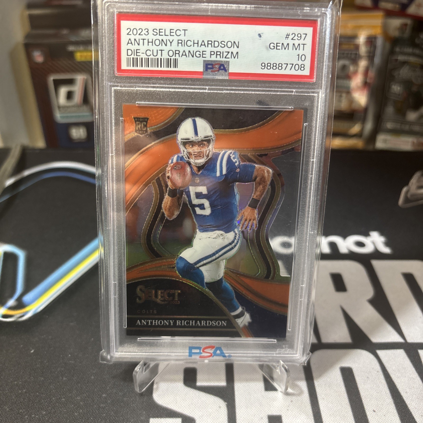 2023 Panini Select Anthony Richardson Premier Orange Die-Cut 382/399 PSA 10 Pop8