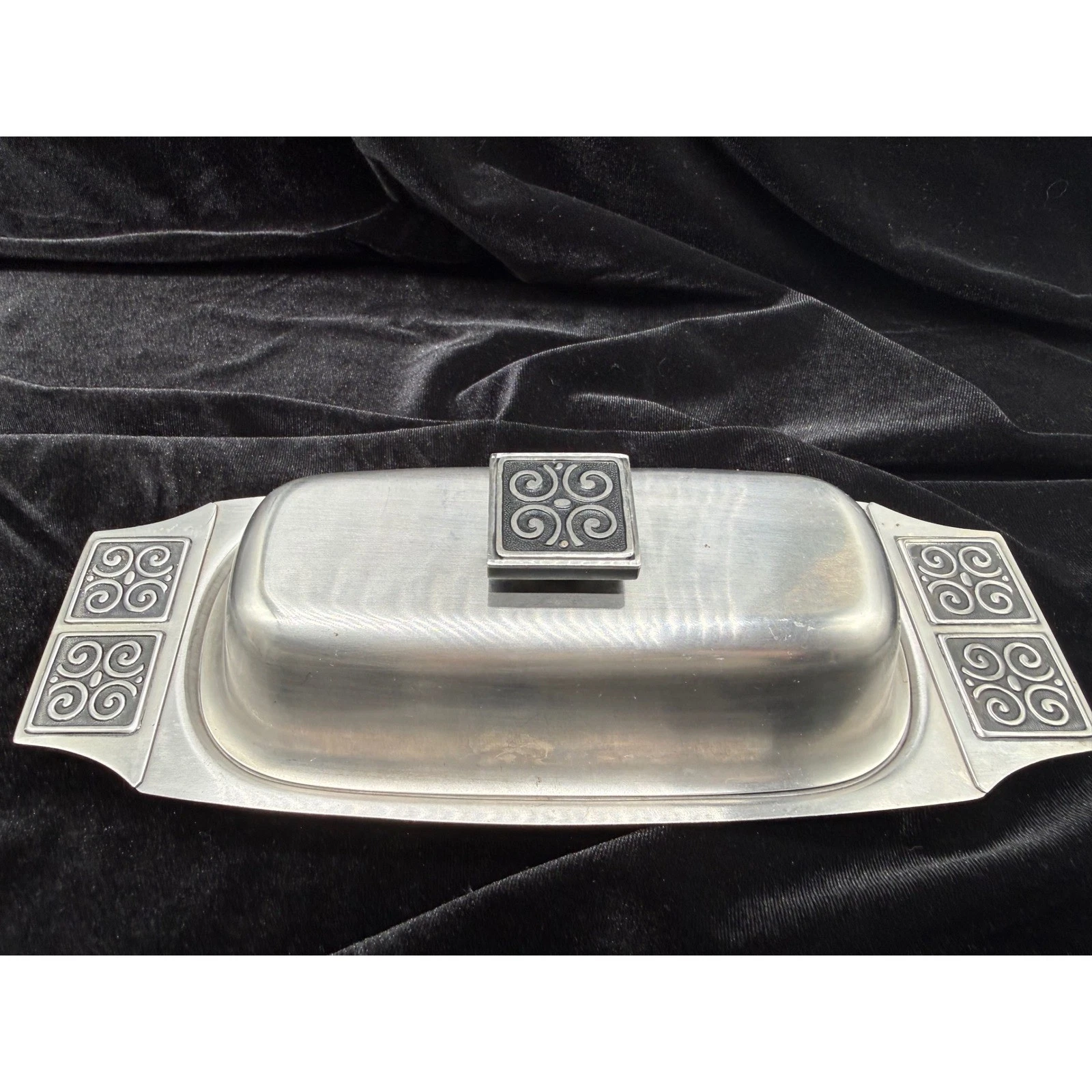 Rogers-Insilco Butter Dish Silver Stainless Steel Mid Century