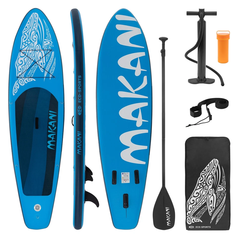 BESTPRICEPARTS Surfboard Stand Up Paddle SUP Board Makani Paddelboard aufblasbar Blau 320 cm