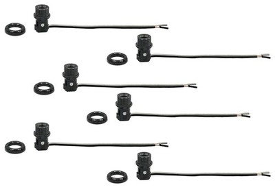 Creative Hobbies LP1970 Phenolic Candelabra E12 Base 8'' Wire Leads 6 Pack