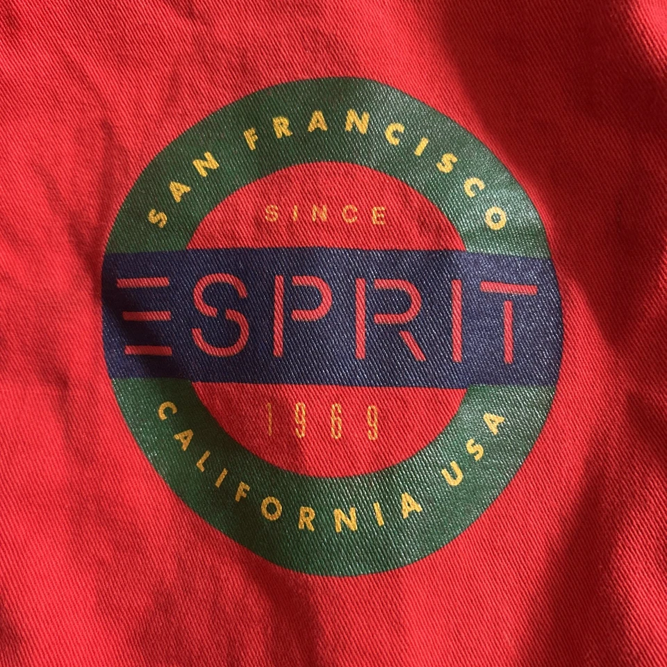 ESPRIT Canvas Carryall Tote Bag 80s 90s Vintage Full Zip Duffle Red & Blue - Image 2 of 4
