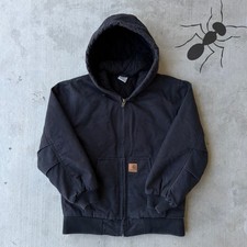 Carhartt YOUTH black hooded work wear jacket