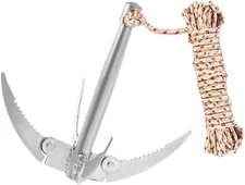 Outdoors Grappling Hook Lake Weed Cutter Survival Tool with Rope Folding Boats A