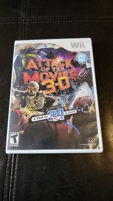 Attack of the Movies 3-D (Nintendo Wii, 2010) - CIB & 3D Glasses. Untested.