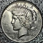 1934 Lt Toned Silver Peace Dollar Uncertified About Uncirculated Plus Plus Grade