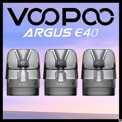 VooPoo Argus E40 Pod Cartridge 4,5 ml - 0,3 Ω, 0,45 Ω, 0,6 Ω - 2er-Packung