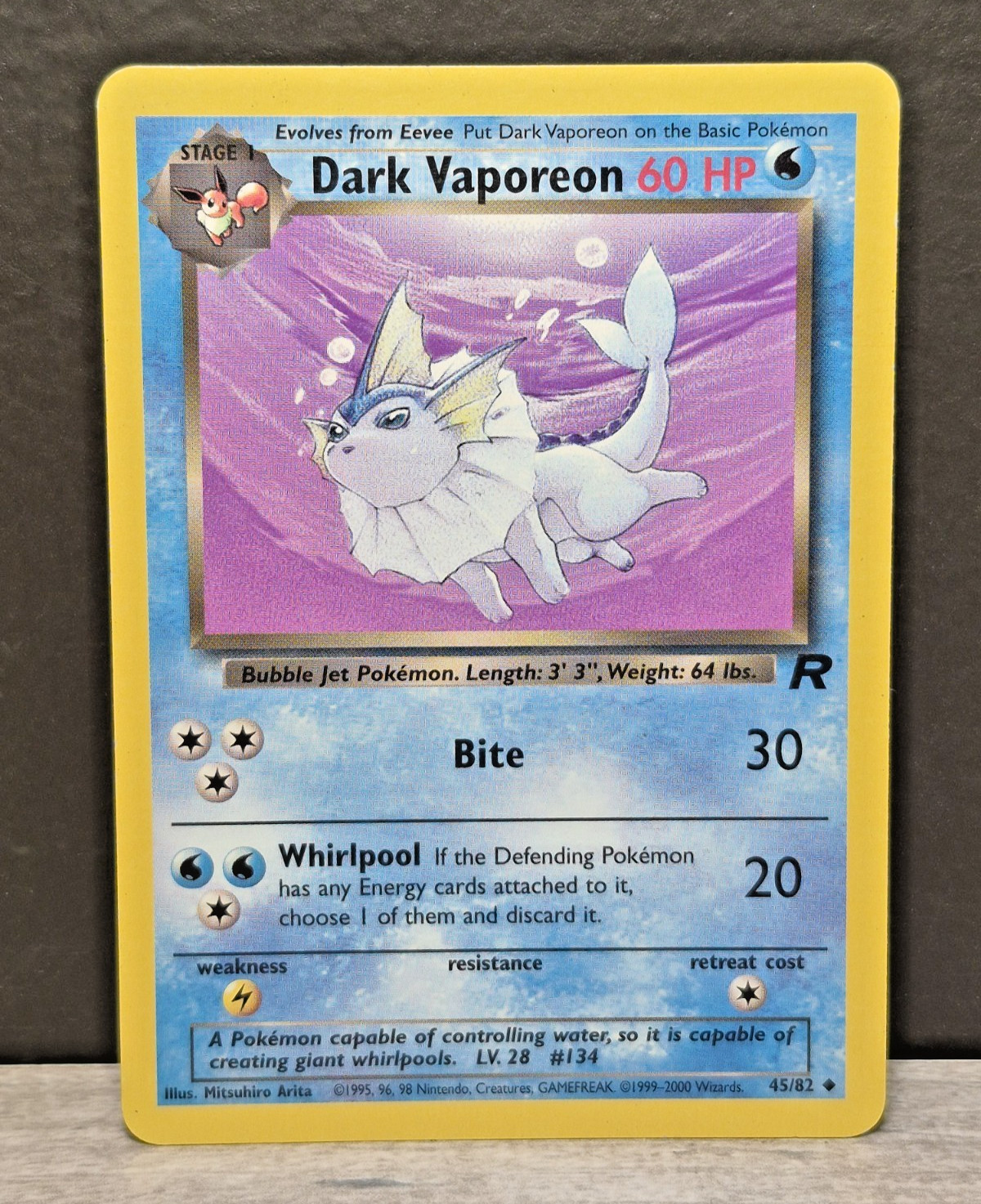 Pokemon Dark Vaporeon 45 Team Rocket Unlimited - Pokemon Card TCG WoTC