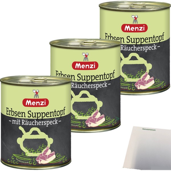 Menzi Erbsen Suppentopf Mit RäUcherspeck 3Er Pack 3X800Ml Dose usy Block-image