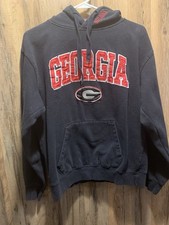UGA "GEORGIA" BullDog Medium Stadium Hoodie Black Red Inside Hood.