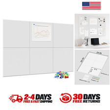 Large Cork Board Wall 36x24 Inch White Bulletin Board with Pushpins Office Decor