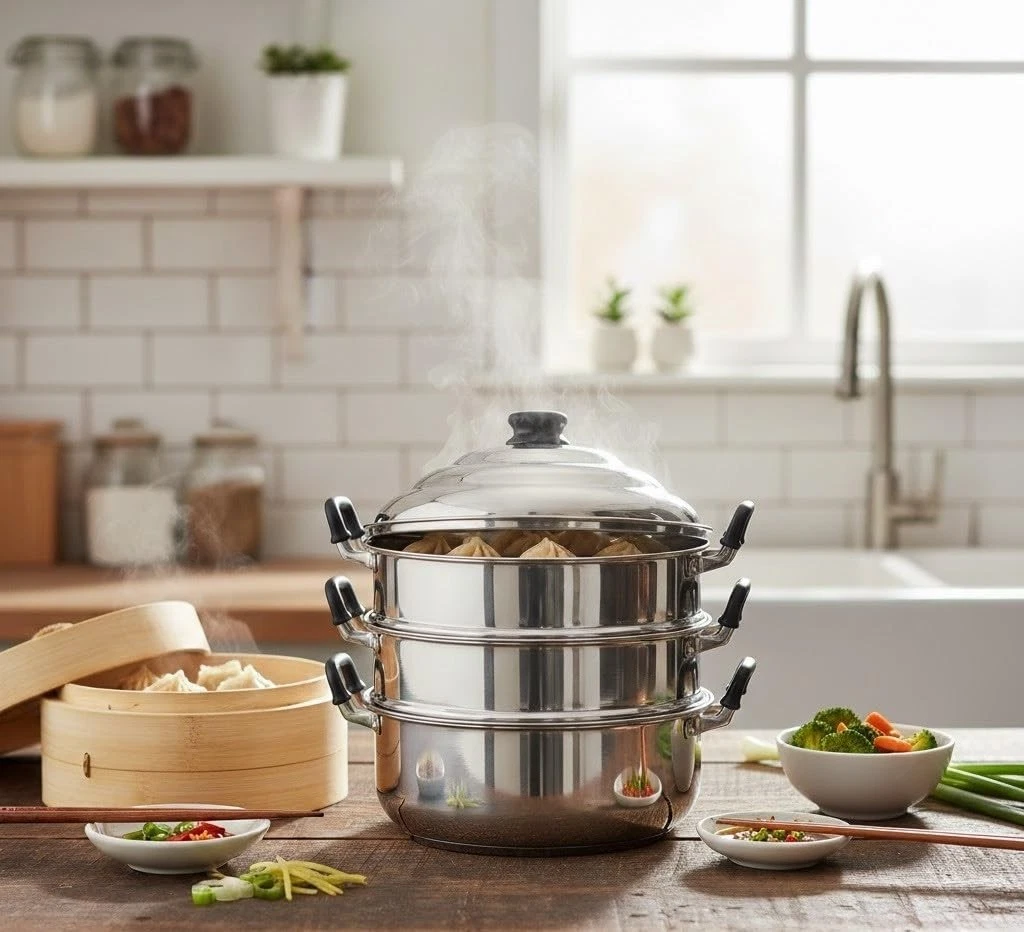 Fakhri Diamond Aluminium Steam Pot & Lid 28cm