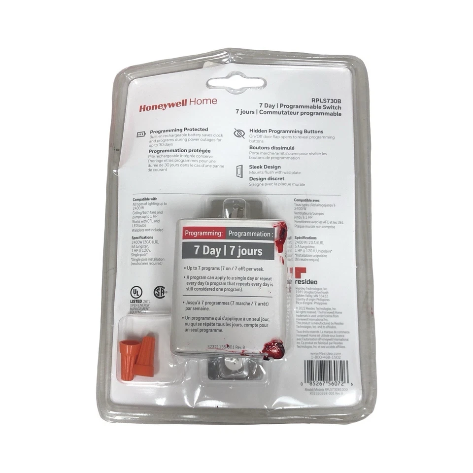 Honeywell Home RPLS730B para usar con luces o motores Foto 2 de 2