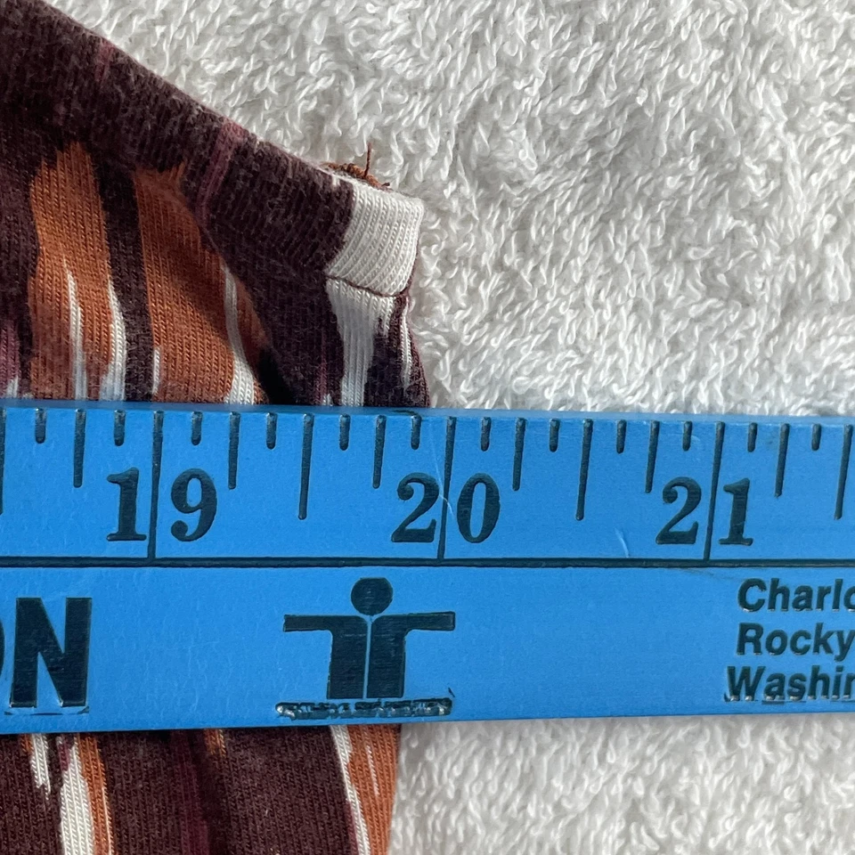 Garnet Hill Dress Womens Large Brown Ikat Sleeveless V Neck Button Front Pockets - Image 3 of 4