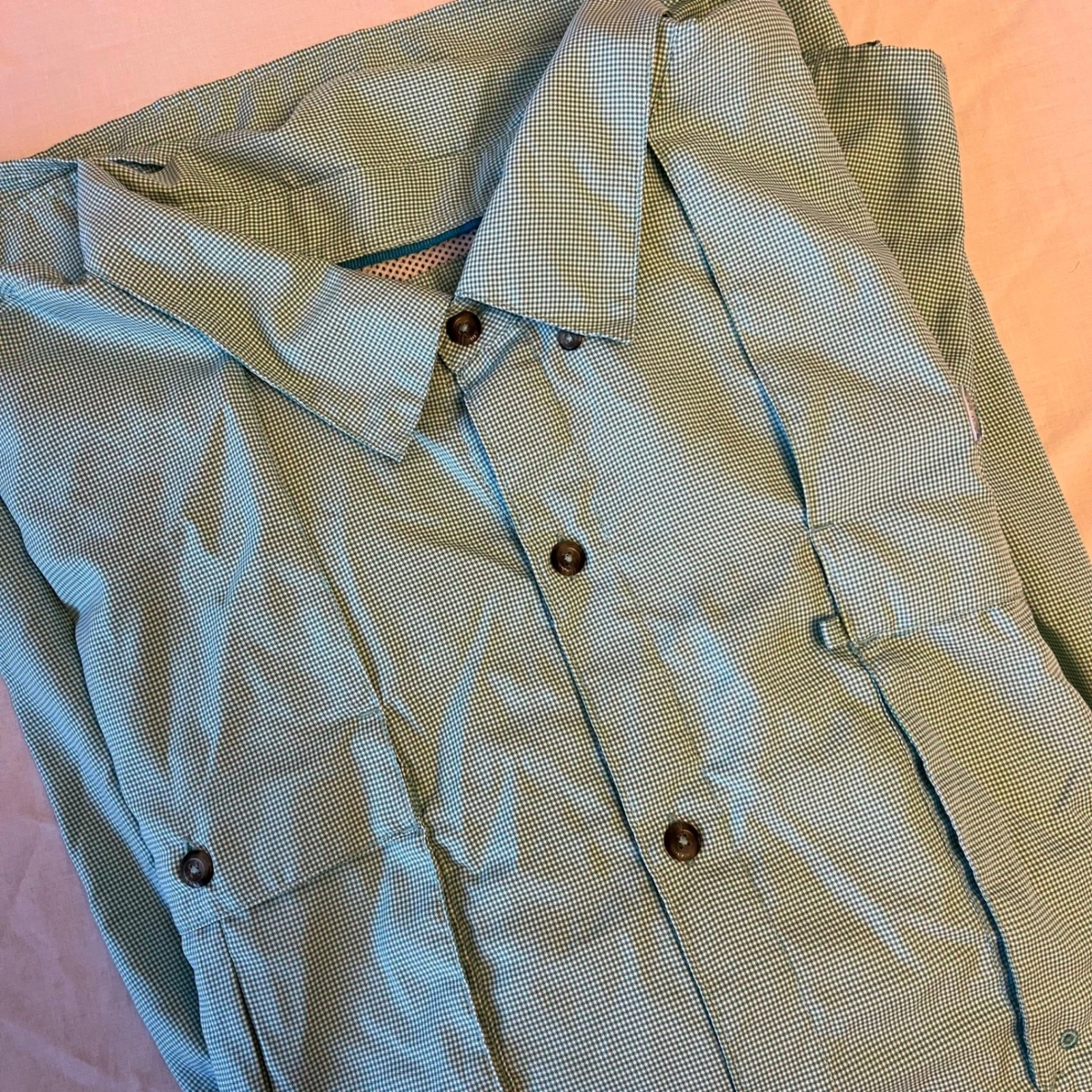 Magellan Outdoors Mens Long Sleeve Fishing Shirt Gingham Plaid Vented 4XL