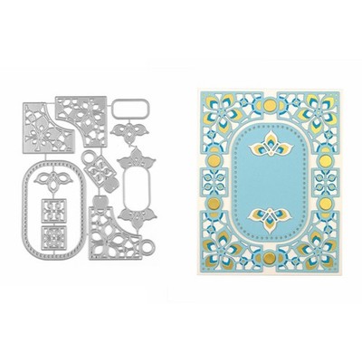 Circle Rectangle Frame Metal Cuttting Dies Stencils DIY Scrapbooking Craft Album
