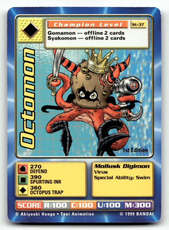 Digimon Digi Battle - Octomon St-37 - 1st Edition - Series 1 Starter