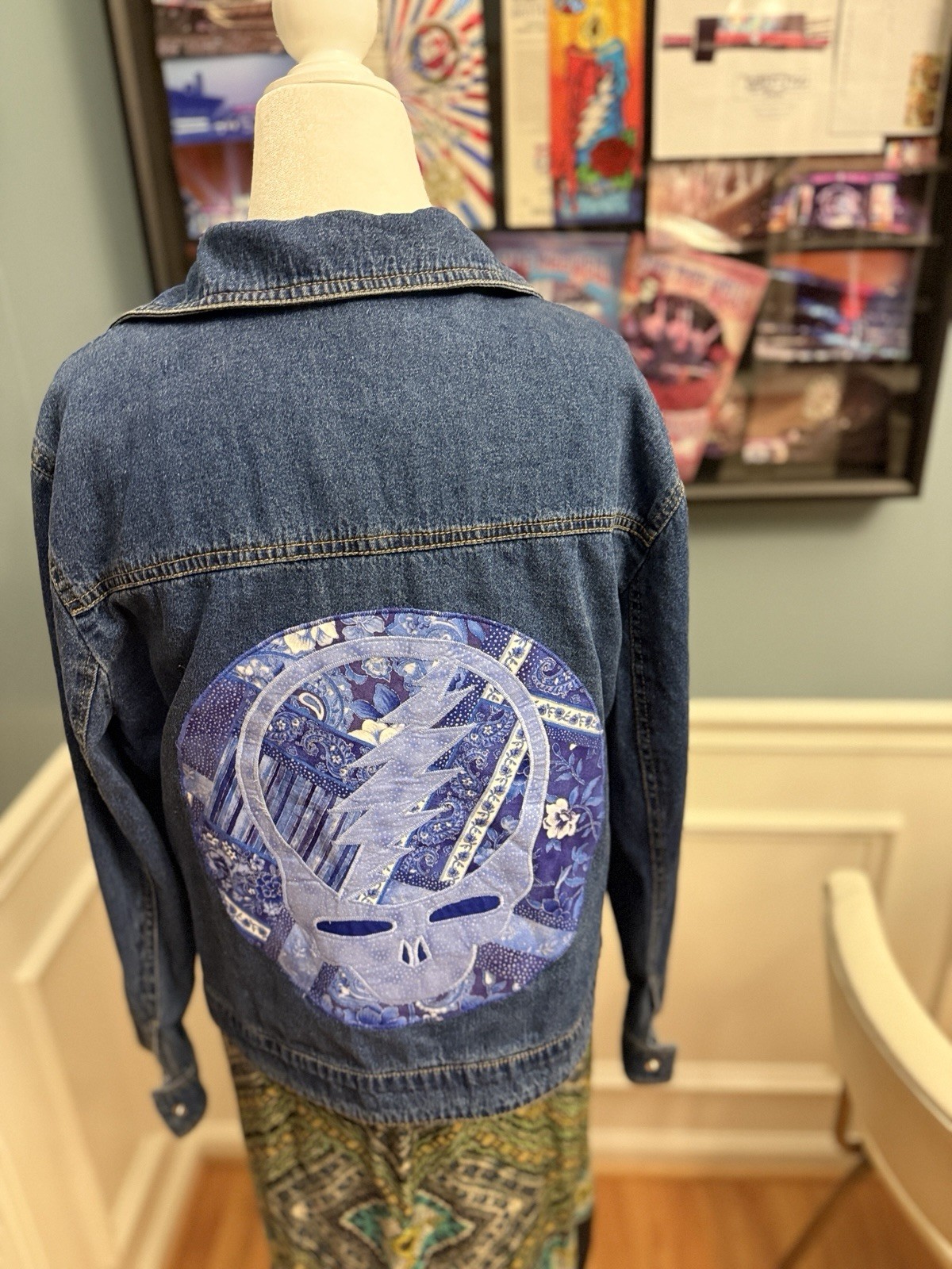 Vntg Grateful Dead Custom Patchwork Denim Jacket … - image 21