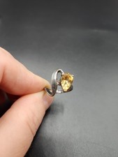 Sterling Silver Ring With Citrine Color Stone Size 5.25
