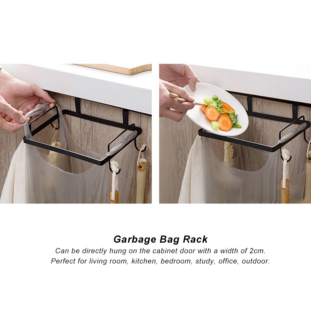 Household Hanging Iron Garbage Bag Rack Stand Bracket Trash Storage Holder