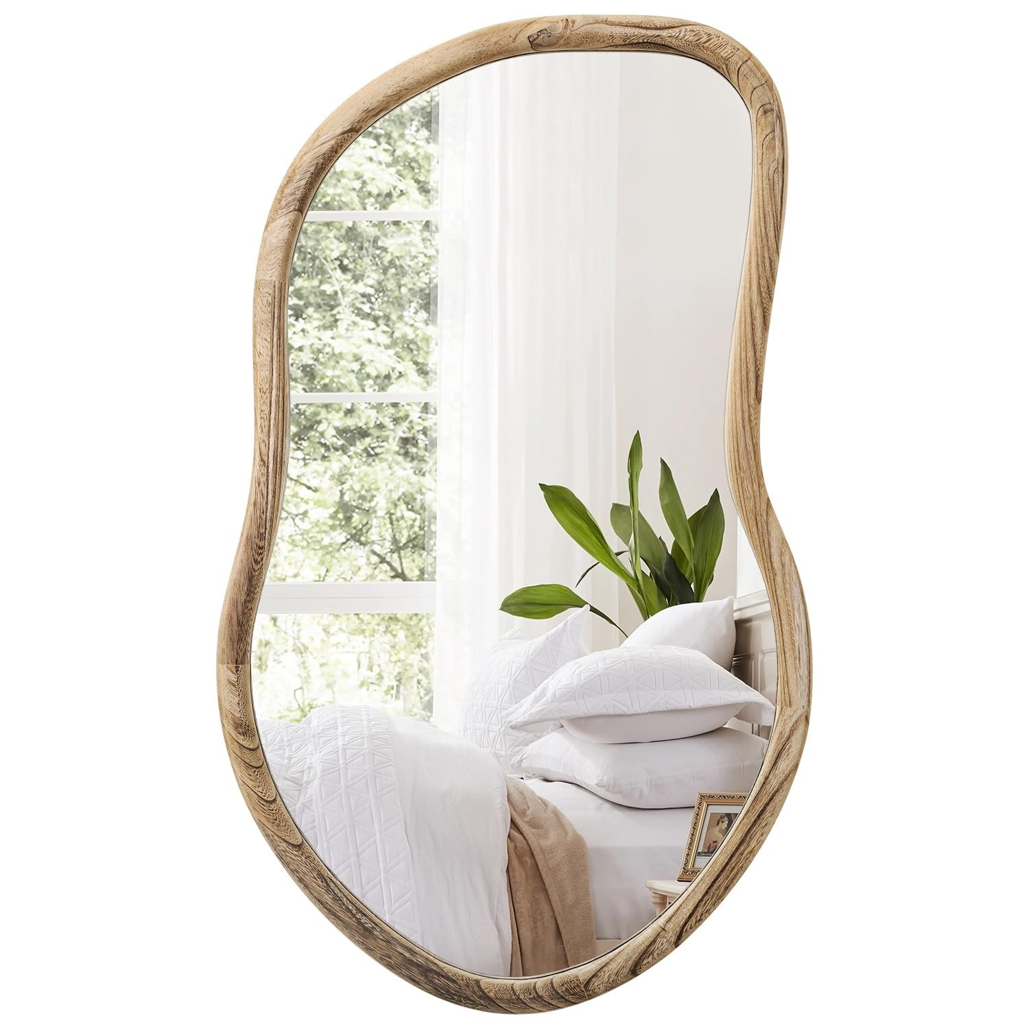 Irregular Wall Mirror Wood Asymmetrical Mirror Large Bathroom Vanity Mirrors ...