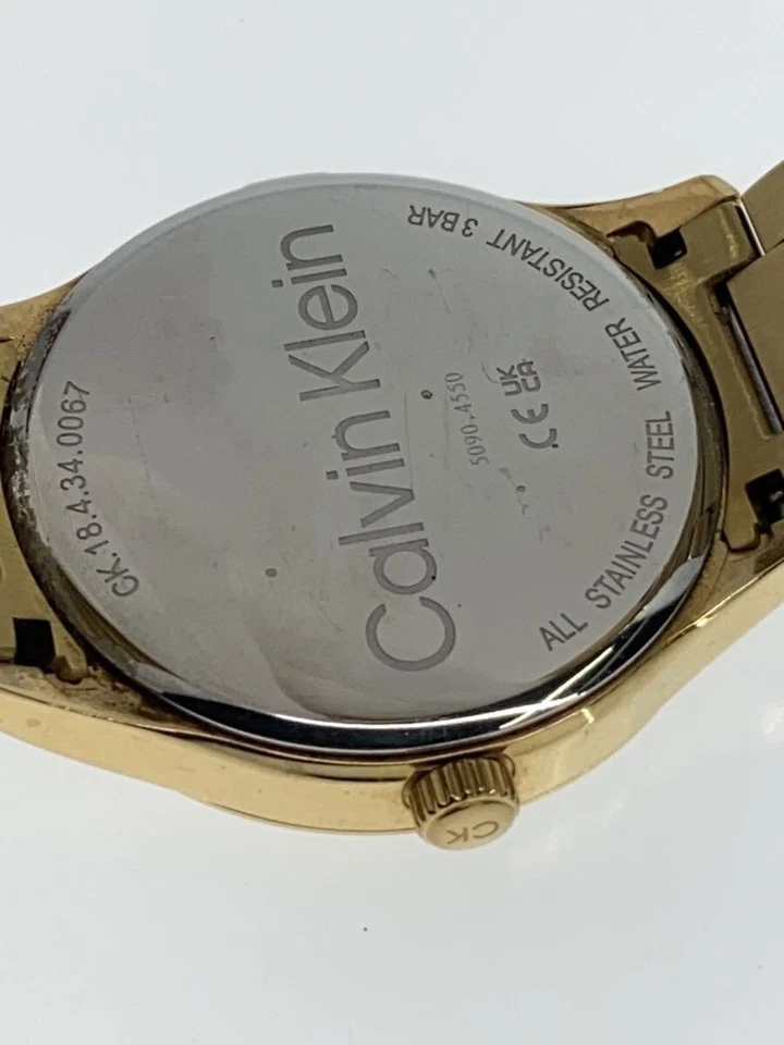 Reloj CK Calvin Klein 25200038 Cuarzo Analógico Dorado Acero Inoxidable Excelente Foto 3 de 4