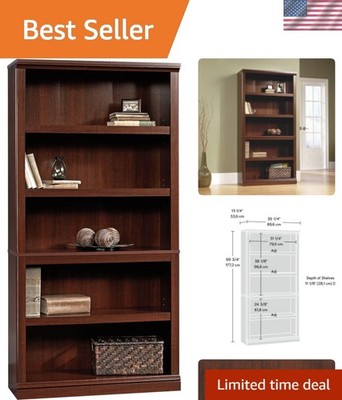 Miscellaneous Storage 5-Shelf Bookcase/ Book shelf, Select Cherry finish