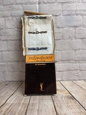 NOS Vintage Men's Yves Saint Laurent White Cotton Handkerchiefs Pack of 3