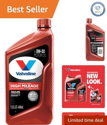 5W-30 Synthetic Blend Motor Oil - MaxLife for High Mileage Cars, 1 Quart