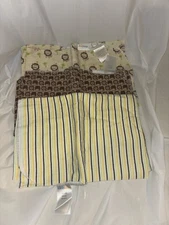 Kidsline Unisex RECEIVING BLANKET, Stripes, Lions, Yellow Brown Green, EUC-3