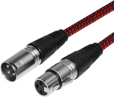 XLR Cable 6Ft 2Pack Male to Female, XLR Microphone Cable 3 Pin MIC DMX Cable Pat