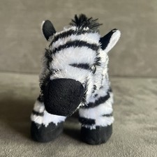 Aurora Zebra Mini Flopsie Plush Stuffed Toy Black White Silky 7 Inch