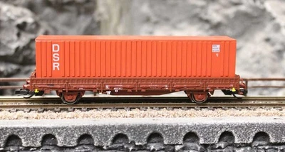 Busch 31509 Flachwagen Ks 3300 mit Container -DSR- DR - Spur TT - Neu - Bild 1 von 4