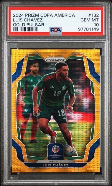 2024 Prizm Copa America Luis Chavez gold Pulsar Gold /10 PSA 10 #132 Mexico POP2
