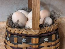 Domestar Wooden Fake Chicken Eggs 8Pcs 2.5" Unpainted Faux Wood Eggs Hens to Lay
