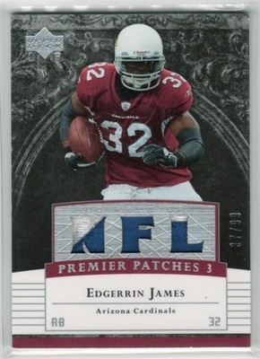 2007 Upper Deck Premier Patches Triple #PP3EJ Edgerrin James #'d 37/99