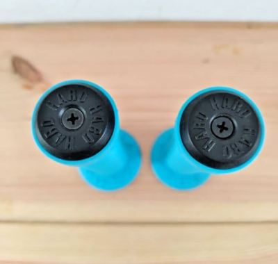 VTG BMX Haro Grips Blue + End Plugs 22.2 mm Flange Mushroom NOS