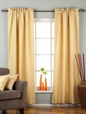 Golden Rod Pocket Matka Raw Silk Curtain / Drape / Panel - Piece