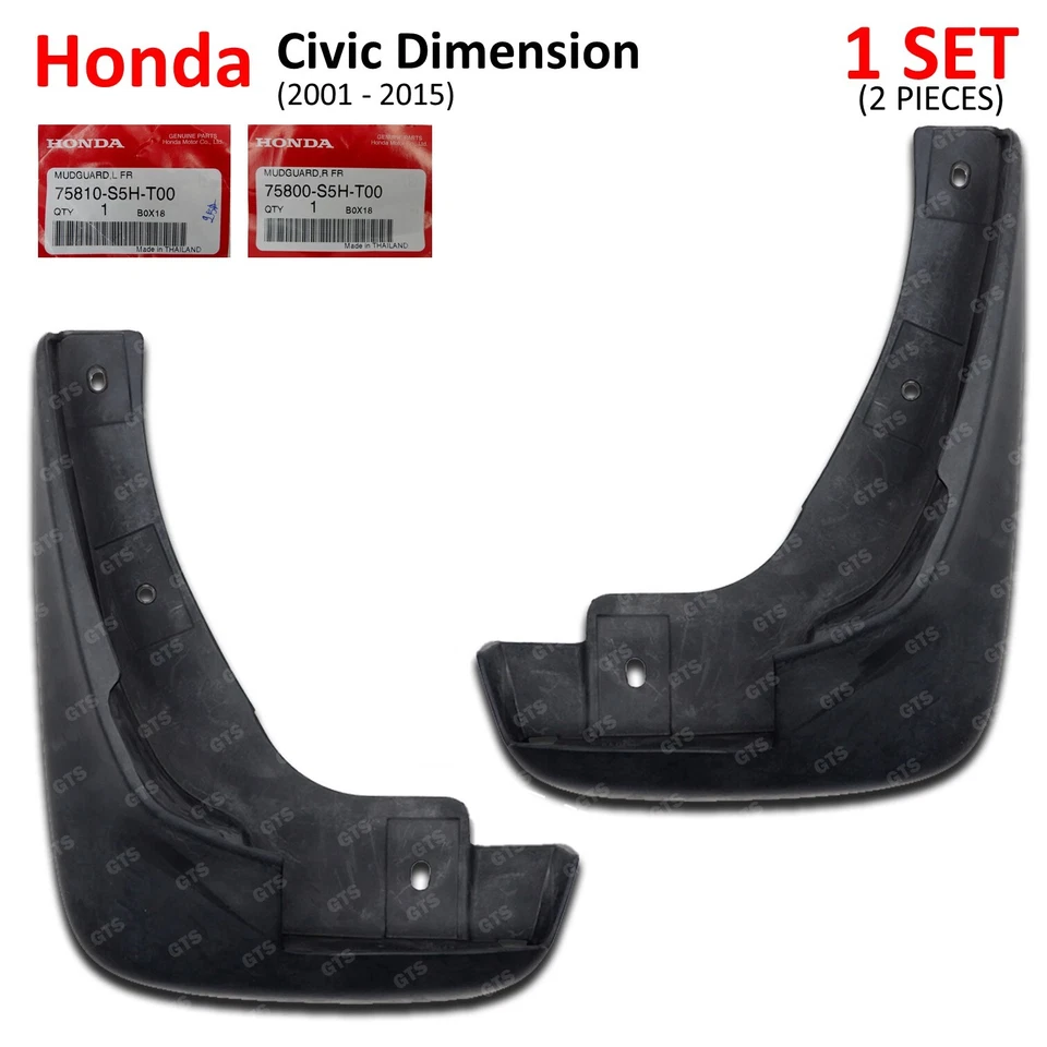Lh+Rh Front Mud Splash Guard Fits Honda Civic Dimension Sedan 2001 2005 - Image 4 of 4